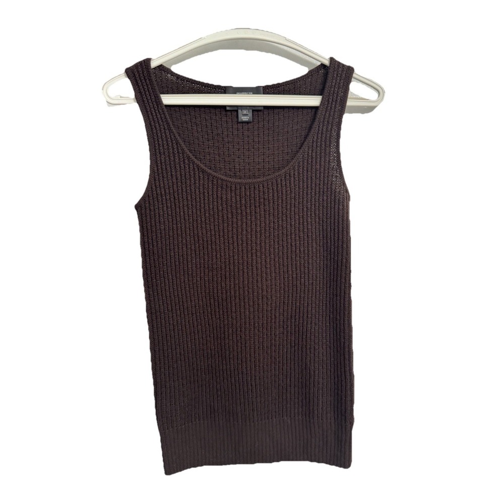 St. John Boutiques Size P Wool Brown Sleeveless Knit Sweater Shell Top Women's